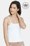 Zivame Girls Knit Cotton Camisole - Snow White — thumbnail 1